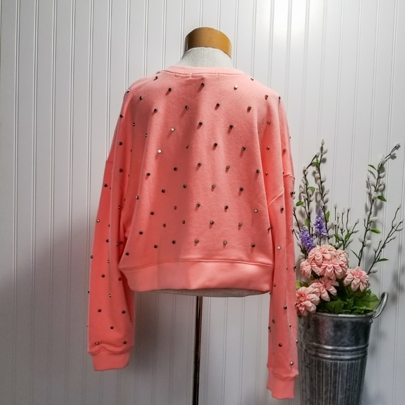 [romeo & juliet] melon studded crop sweater - Picture 3 of 5